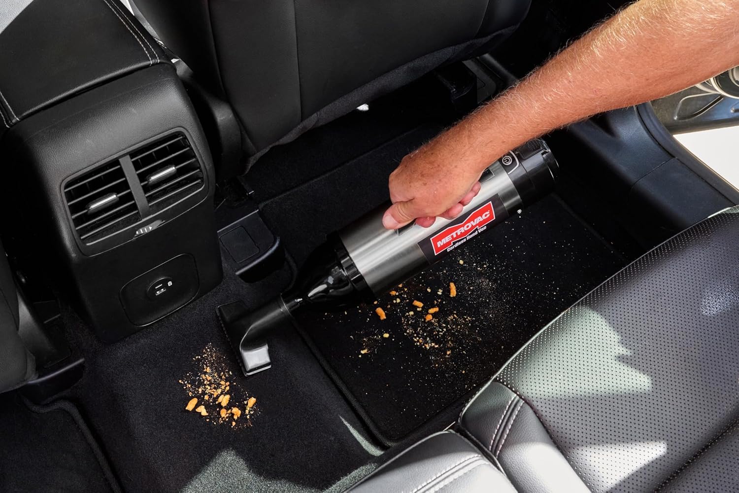 METROVAC 3' Hose (MVC-178A) Bundle with Stainless Steel Cordless Hand Vac Vacuum