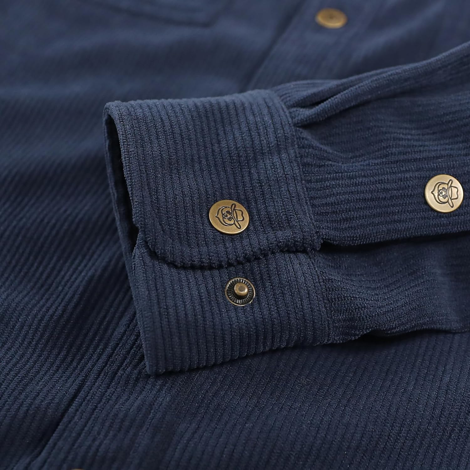 Dubinik® 8.3 oz Heavyweight Mens Corduroy Shirt Jacket Casual Work Snap Button Long Sleeve Vintage Regular Fit 2 Pockets - Image 5