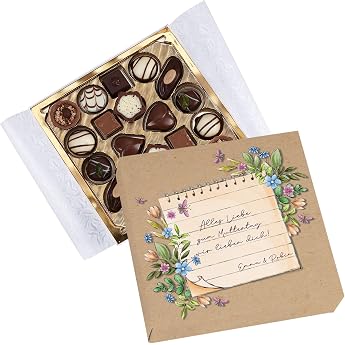 Herz & Heim  Chocolates in Personalised Gift Box - 100 g Chocolate Box with Desired Text & Flower Motif - Chocolate Gift for Mum Mother's Day Birthday Thank You