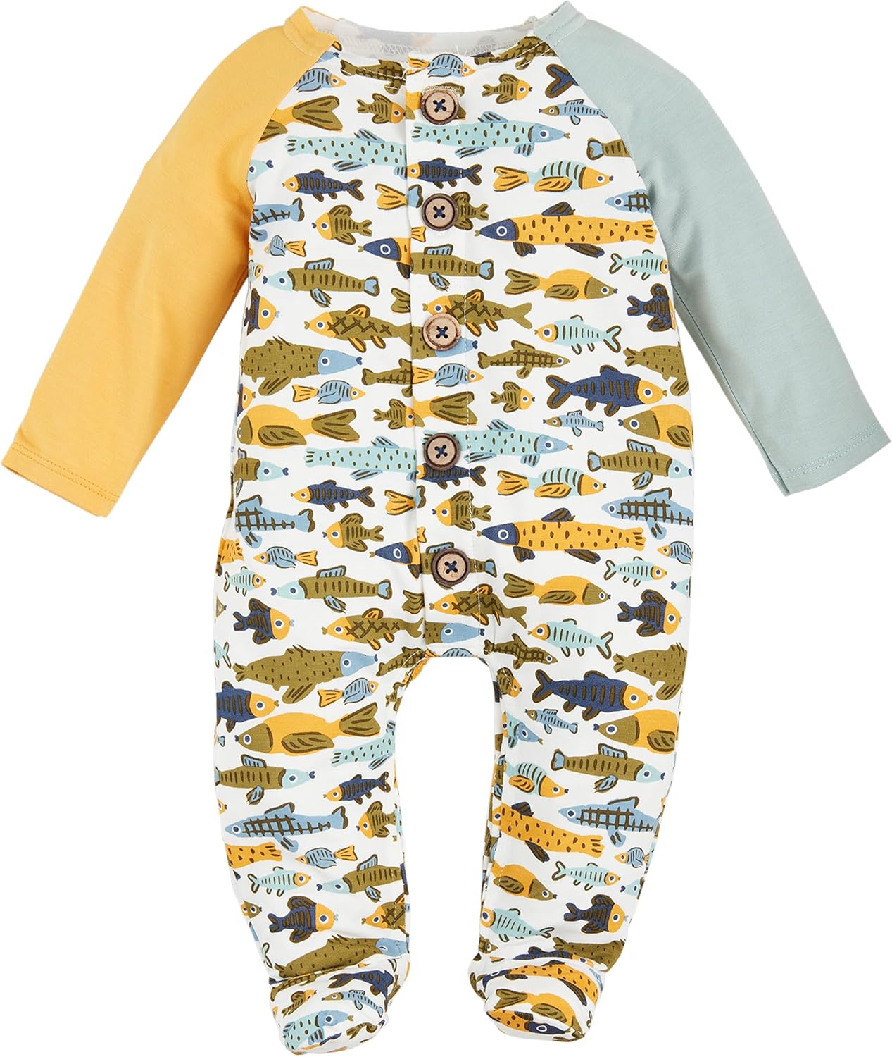 Mud Pie Girls Fish Printed Sleeper; 3-6 Months