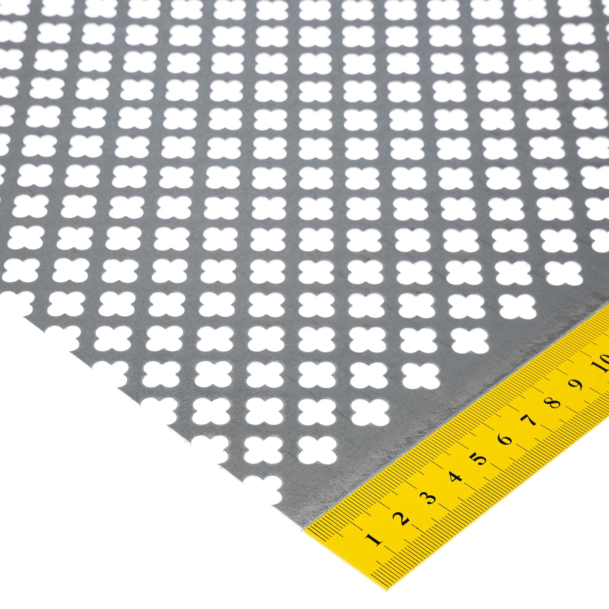 Stahl verzinkt Kleeblatt Lochblech 12-20 Stahl 1mm dick Zuschnitt nach Wunschmaß (1000mm x 500mm)