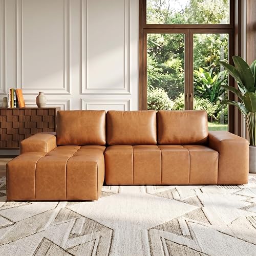 114&quot L-Shaped Boneless Sofa Faux Leather product photo (Sofas & Sectionals) — ScooterReviewPro review
