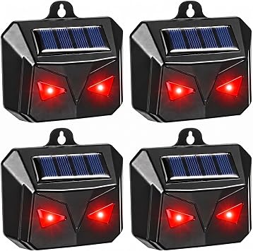 4 Pack Solar Nocturnal Animal Repeller Predator Eyes Coyote Deterrent