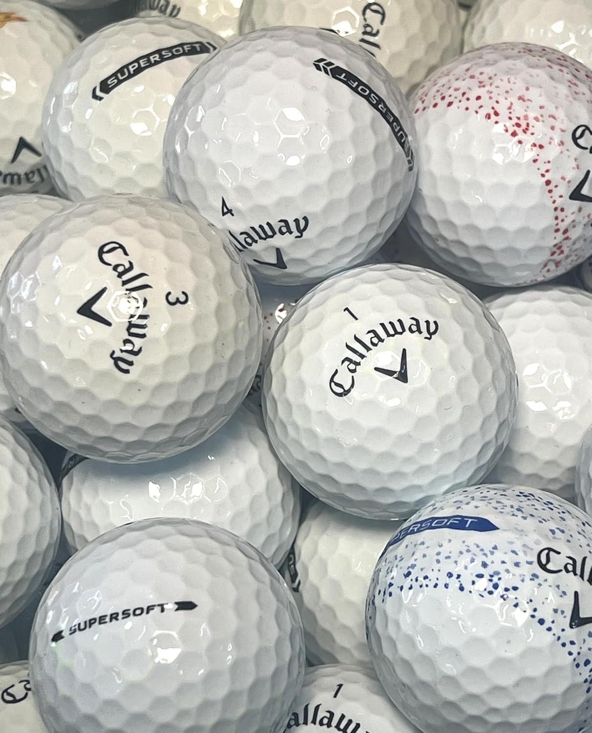 Golf Ball House… 36 Supersoft Golf Balls for Callaway/White/Near Mint (AAAA) / Used-Recycled w/Mesh Bag