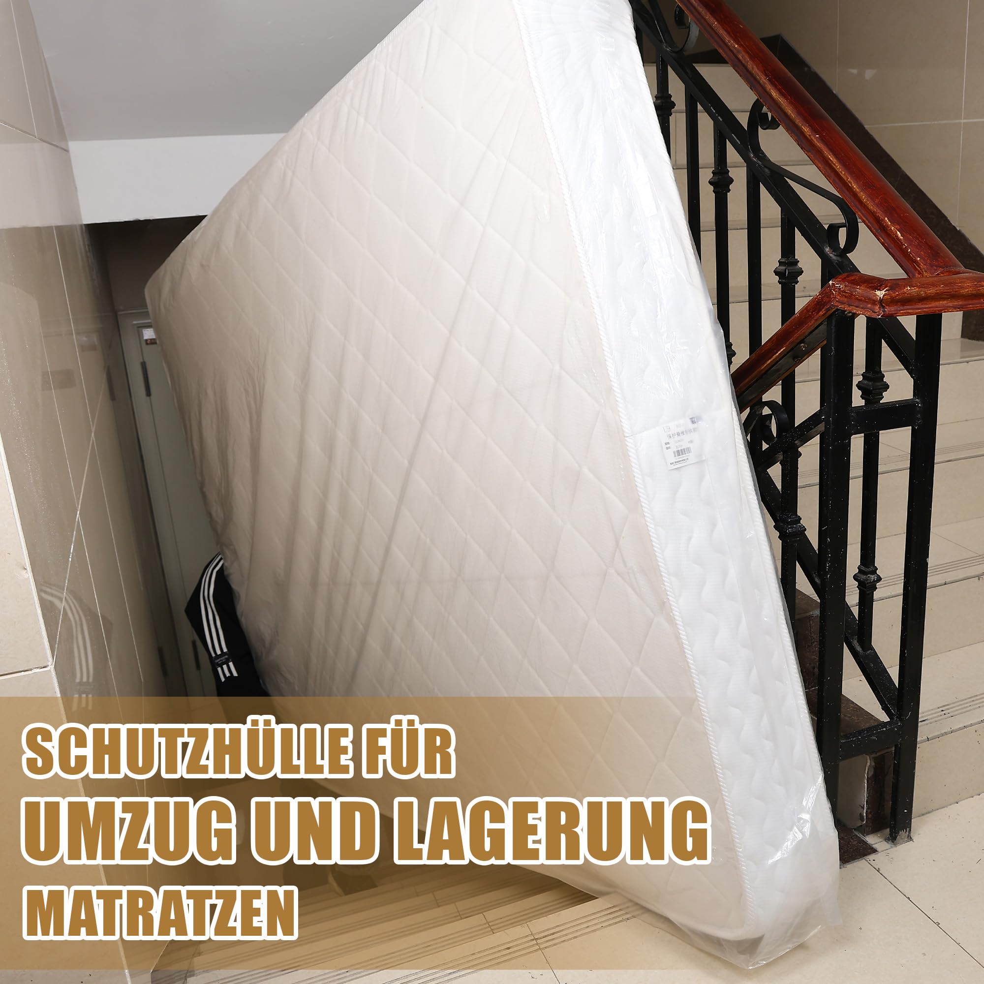 PROMORE Matratzenhülle – Für Umzug & Lagerung, 264x104x40 Cm, 4 Mil, LDPE, Wiederverwendbar, Reißfest, Staubdicht, Wasserabweisend, Für Matratzen, Kissen, Möbel