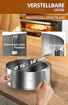 Cake Ring 4smile Adjustable Height 15 Cm - Stainless Steel Baking Ring 2025 Test Winner Buy
