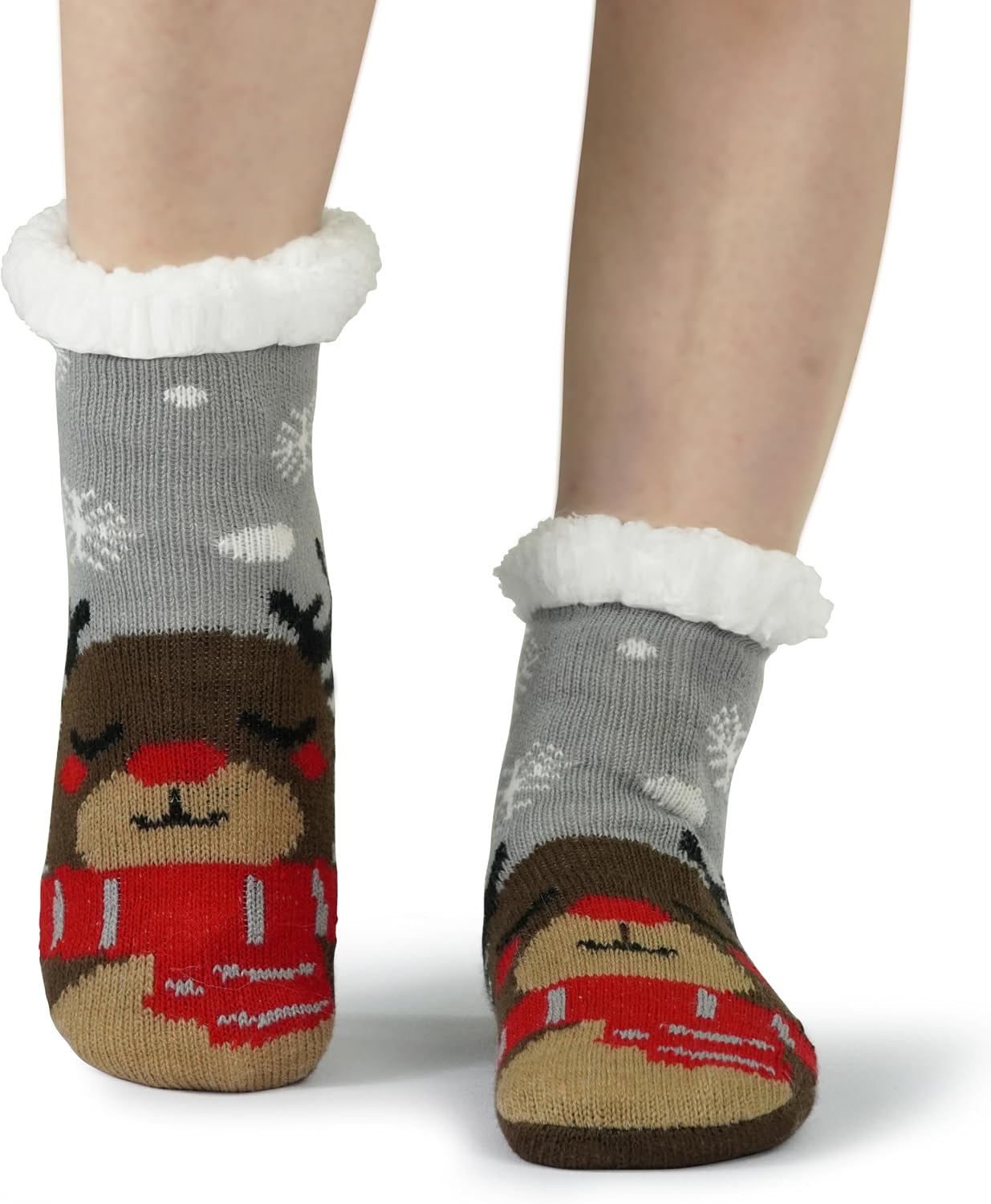 Kids Slipper Socks Girls Boys Christmas Anti-Slip Socks Warm Gifts