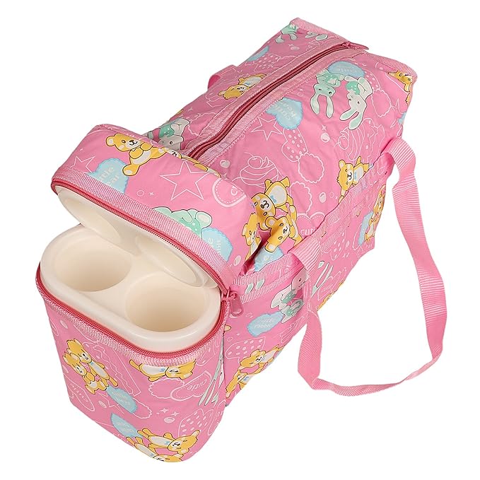 My Newborn Baby Diaper Changing Cum Bottle Carry Bag for Mothers -Pink