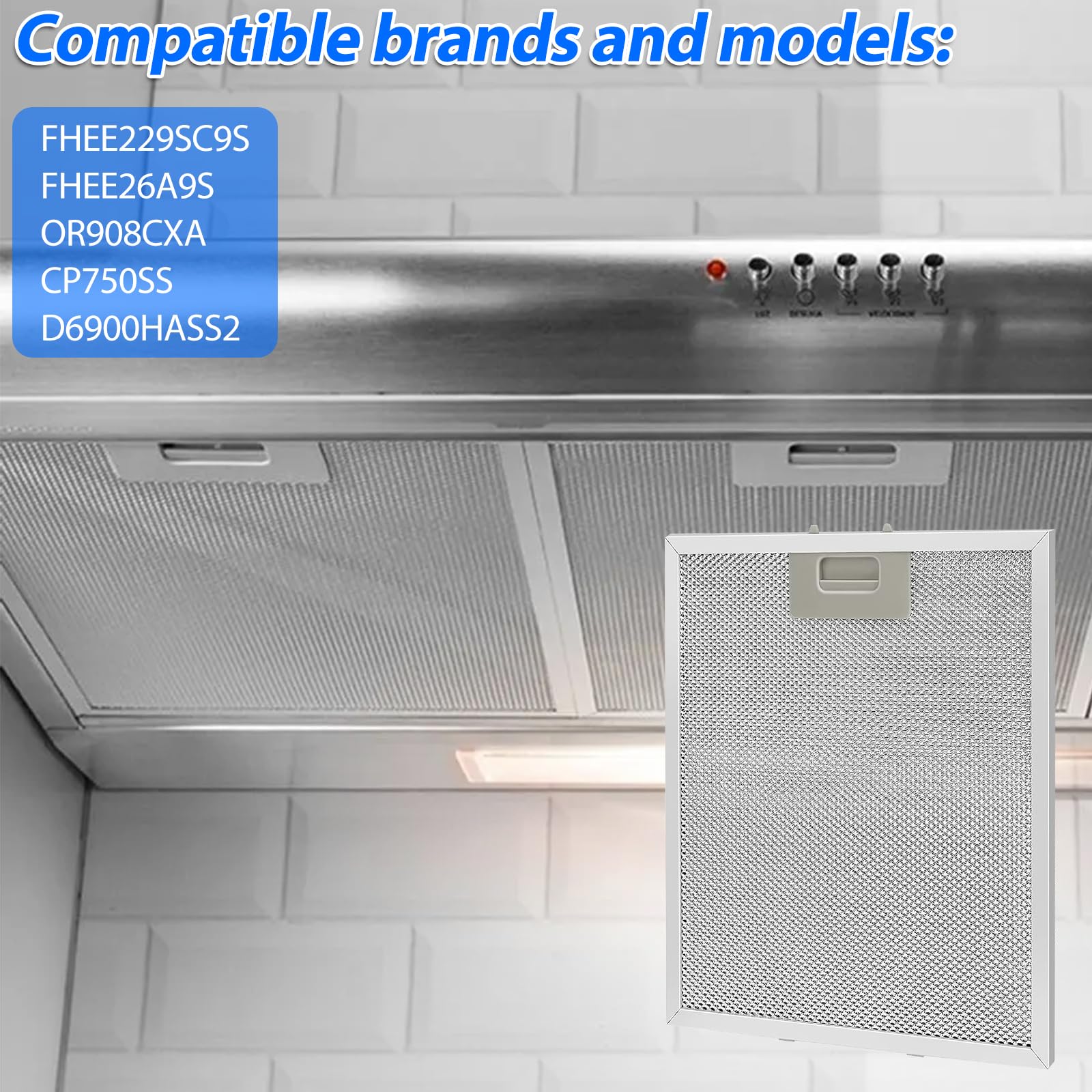 2 Piezas 340 x 280mm Filtro Campana Cxtractora AEG Blanco Alta Capacidad de Almacenamiento de Aceite Resistente a Altas Temperaturas - Repuesto de 5 Capas
