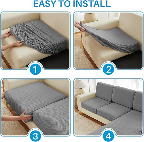 Miniatura 7 de Deep Dream Fundas para sofá modular, 6 piezas, fundas de cojín elásticas para sofá, fundas de cojín lavables en forma de L para sofá modular