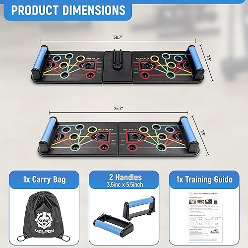 Miniatura 2 de Tabla de empuje para entrenamiento mejorado modos duales, agarre cómodo, portátil, guía de instrucciones (idioma español no garantizado), diseño