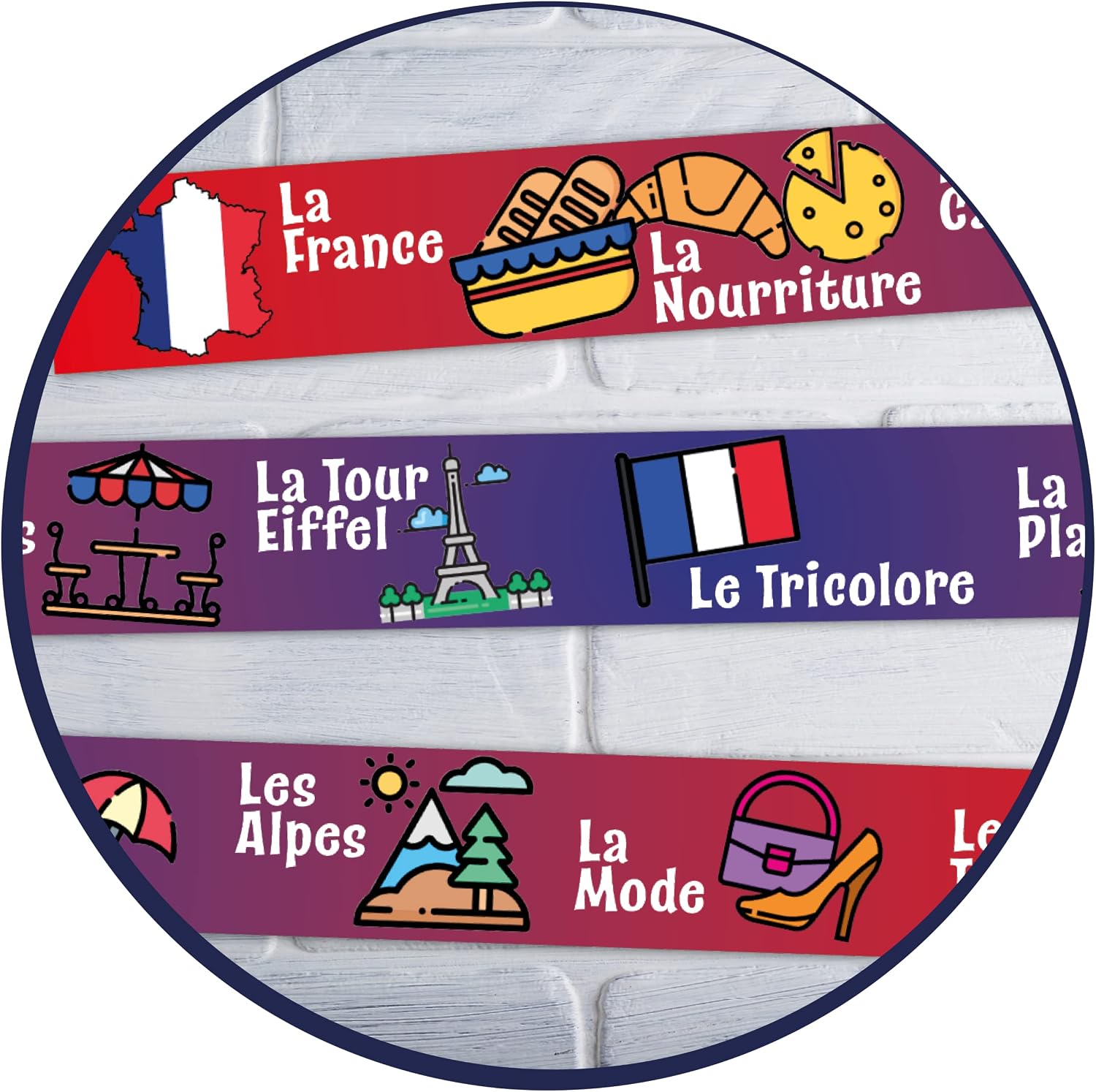 SuperStickers French Cultural Icons Display Borders Classroom Trimmers, Multicoloured - Image 3
