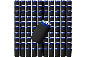 200 Pack Insulated Vinyl Black Coozies Bulk for Can, Beer, or Soda