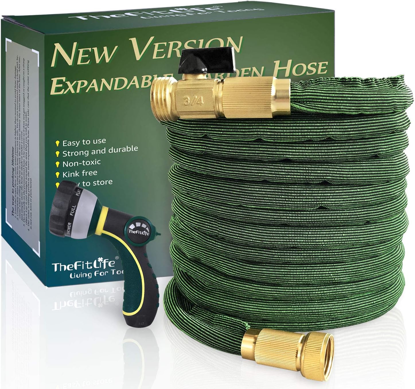 TheFitLife Flexible and Expandable Garden Hose [Upgraded