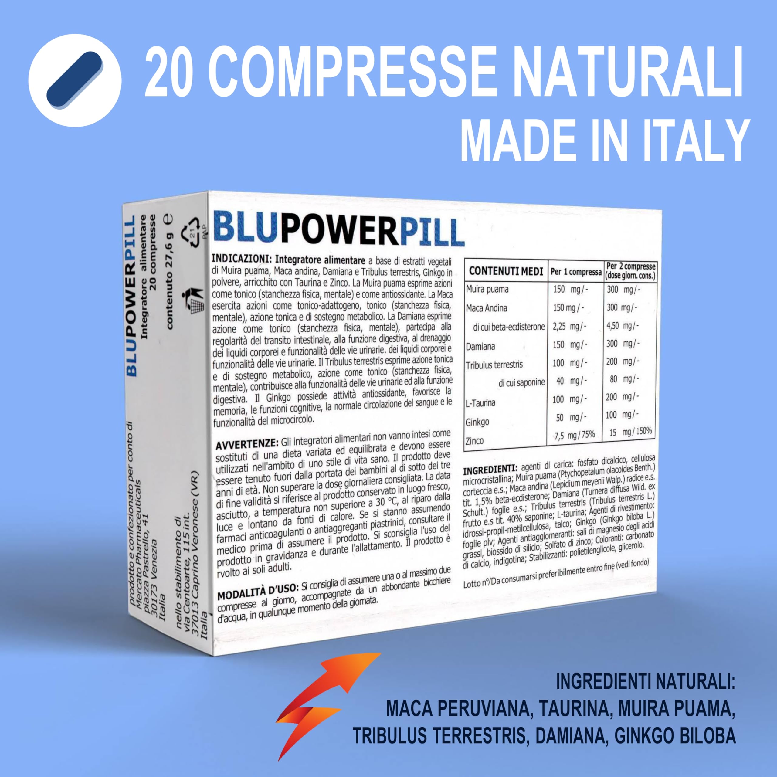 L-Citrullina Pillola blu Forte vasodilatatore effetto