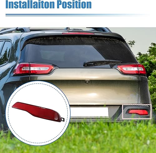 Miniatura 3 de uxcell Reflector de parachoques trasero del coche derecha para Jeep Cherokee 2014 2015 2016 2017 2018 No.68105144AC