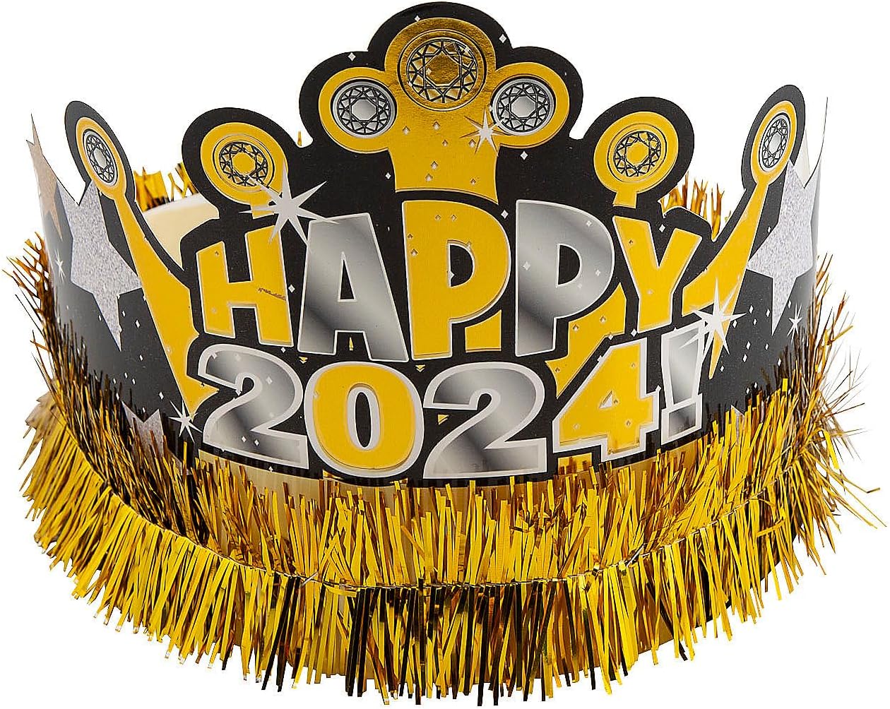 Fun Express 2024 New Year’s Eve Crowns - 12 Pc
