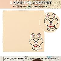 Vista 5 de WILLBOND Paño de limpieza de microfibra con diseño de perro, paño de microfibra suave multicolor para lentes, lentes de cámara, pantallas
