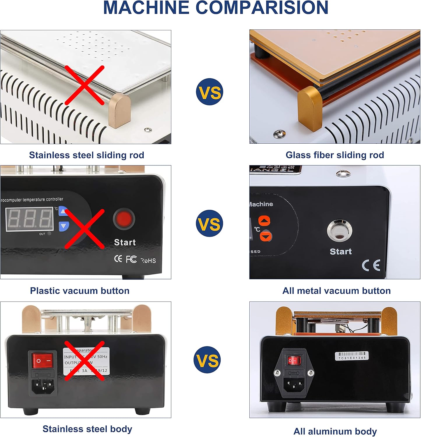hanchen lcd screen separator machine 7 inch digital screen repair separating machine with built in vacuum pump for cellphones mobile phones smartphon
