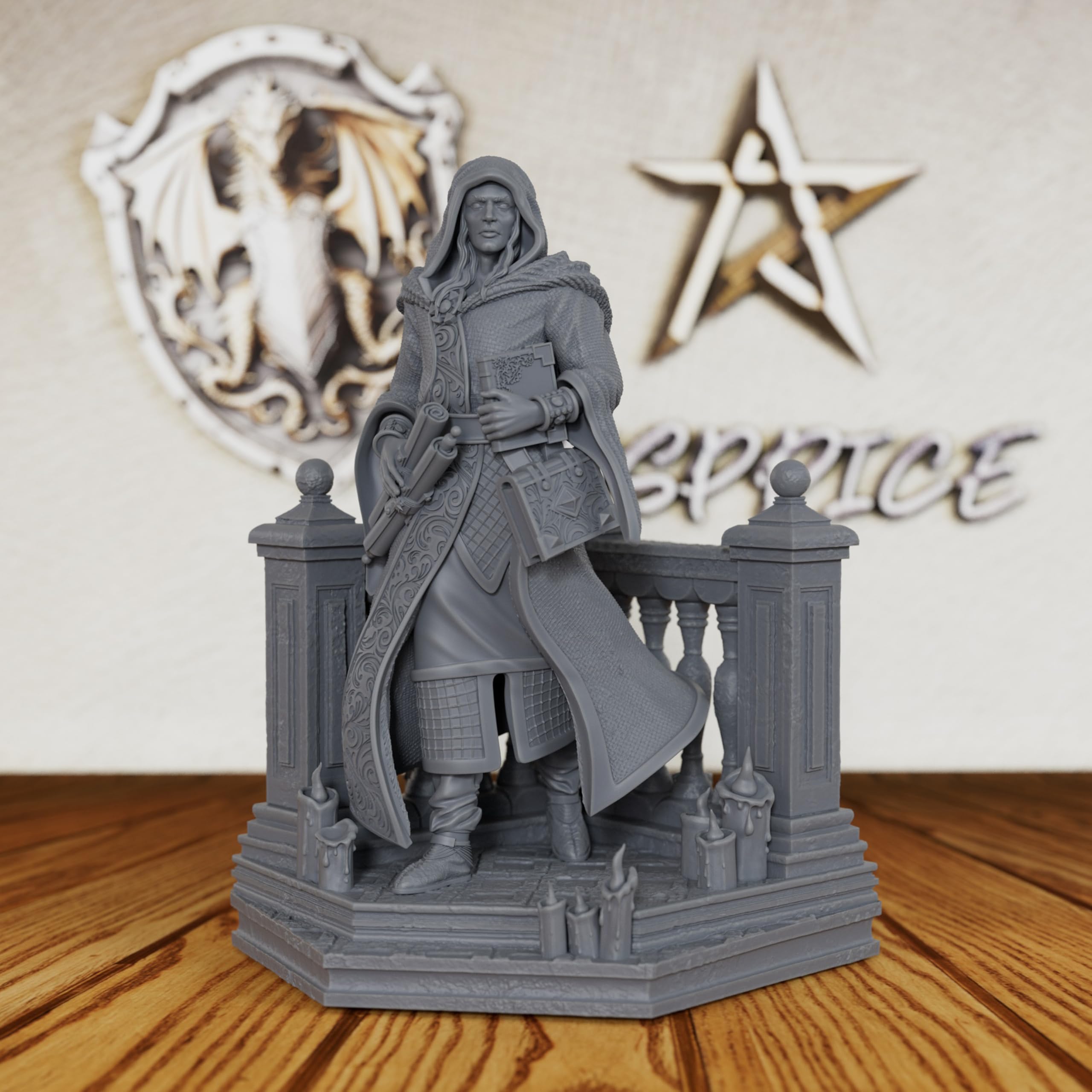 Unpainted Gothic Warrior - 32mm Vampire Swordsman for DND Minis, Tabletop RPG Games & Miniature Collectors -AS198