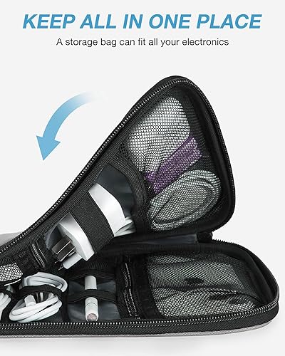 Miniatura 6 de Funda organizadora BAGSMART universal y portátil para cables y cargadores, gris