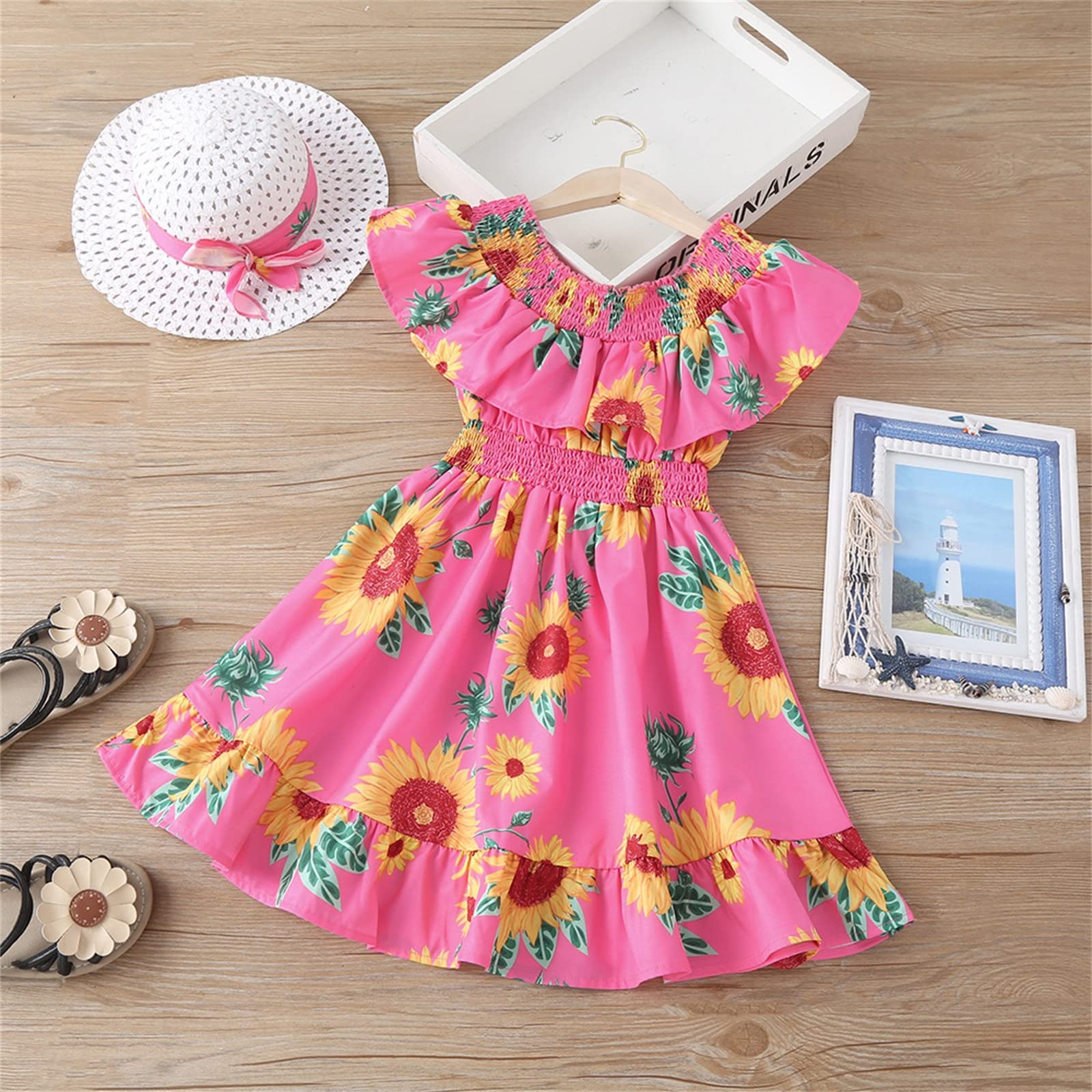 ワンピース Ruffle Sleeve Dress 6y Amazon.com: Dresses for Baby Girls Ruffle Sleeve Floral