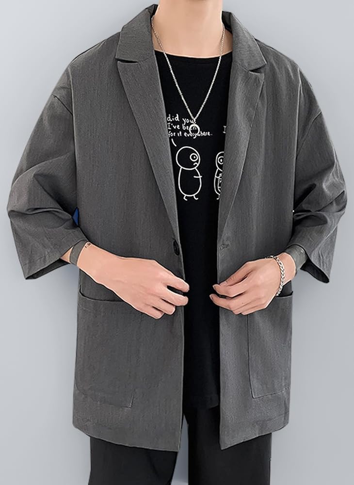 Amazon | [NCFBAG] テーラード ジャケットメンズ 春 夏 七分袖