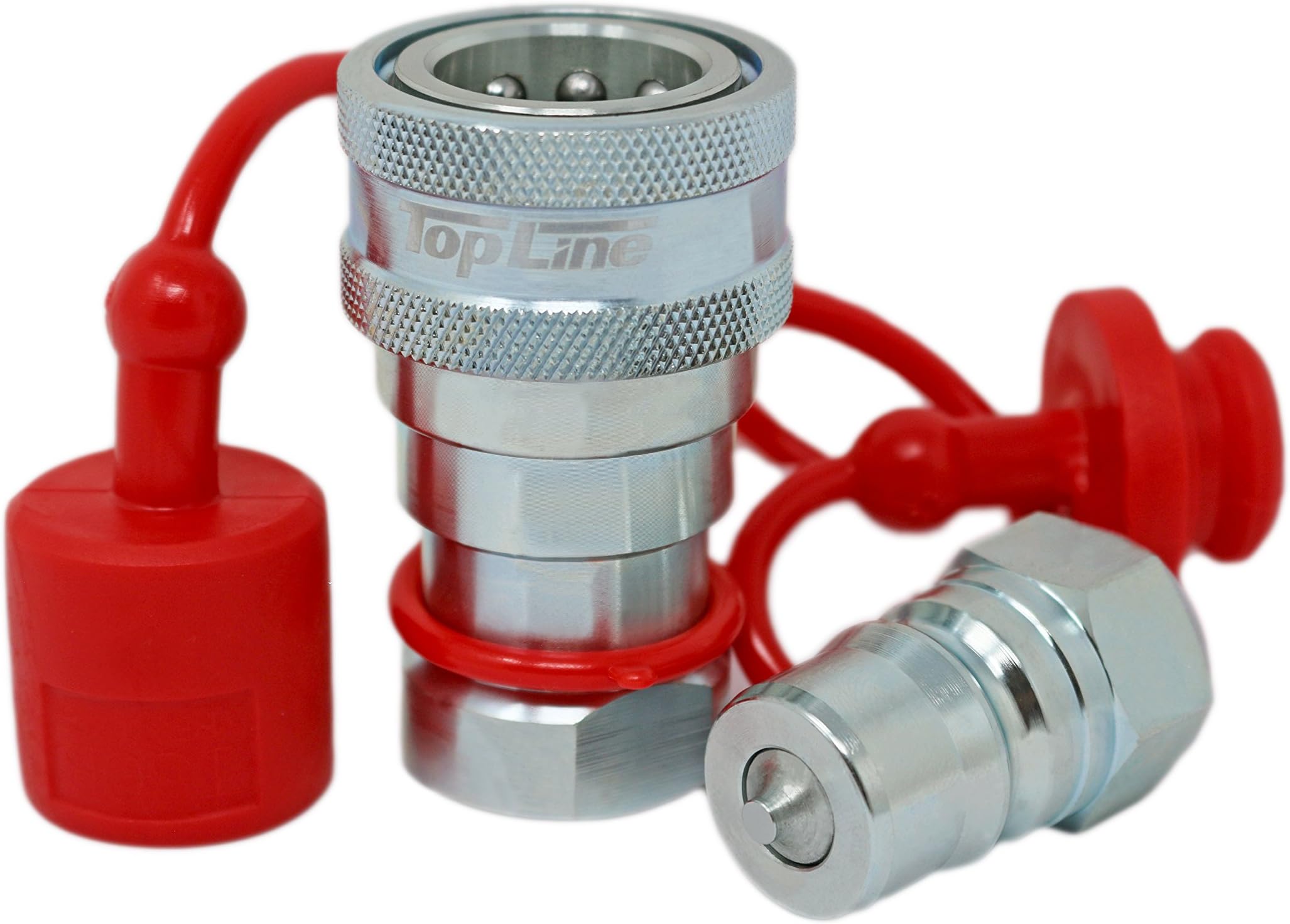 TL70 1/4" NPT Thread Hydraulic Coupler Set ISO 7241-B 1/4 Body Poppet Bobcat Skid Steer Coupling with Dust Caps