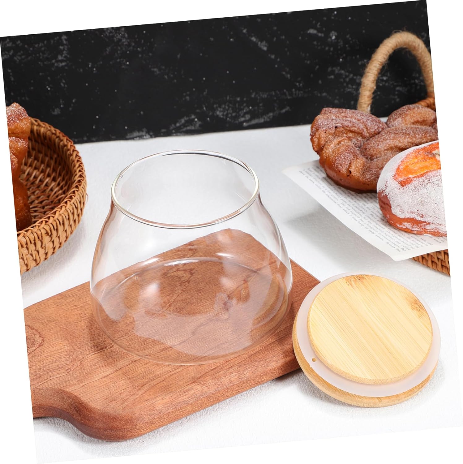 Contenedores De Almacenamiento De Pasta De Espagueti De Vidrio Con Tapas, Juego De 3 De 71oz, Tarro De Almacenamiento De Alimentos Hermético Transparente Alto Con Tapa De Bambú Comprar A Buen Precio