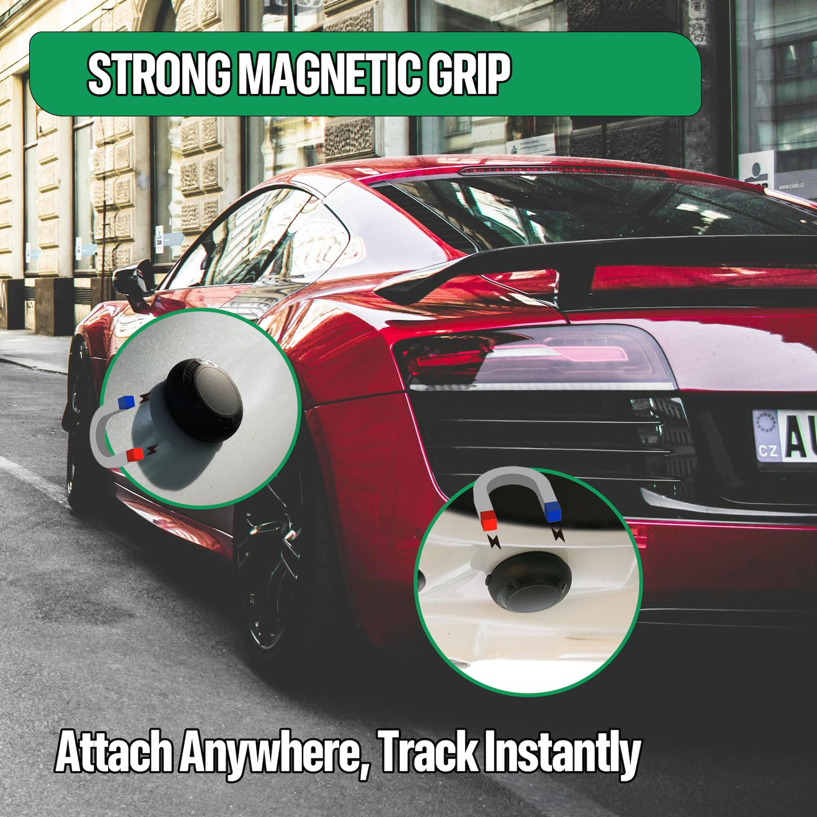 Magnetic Hidden GPS Tracker for Vehicles – Long Battery Life, No Subscription, Car Tracker Device Hidden (iOS Tracker 2025)