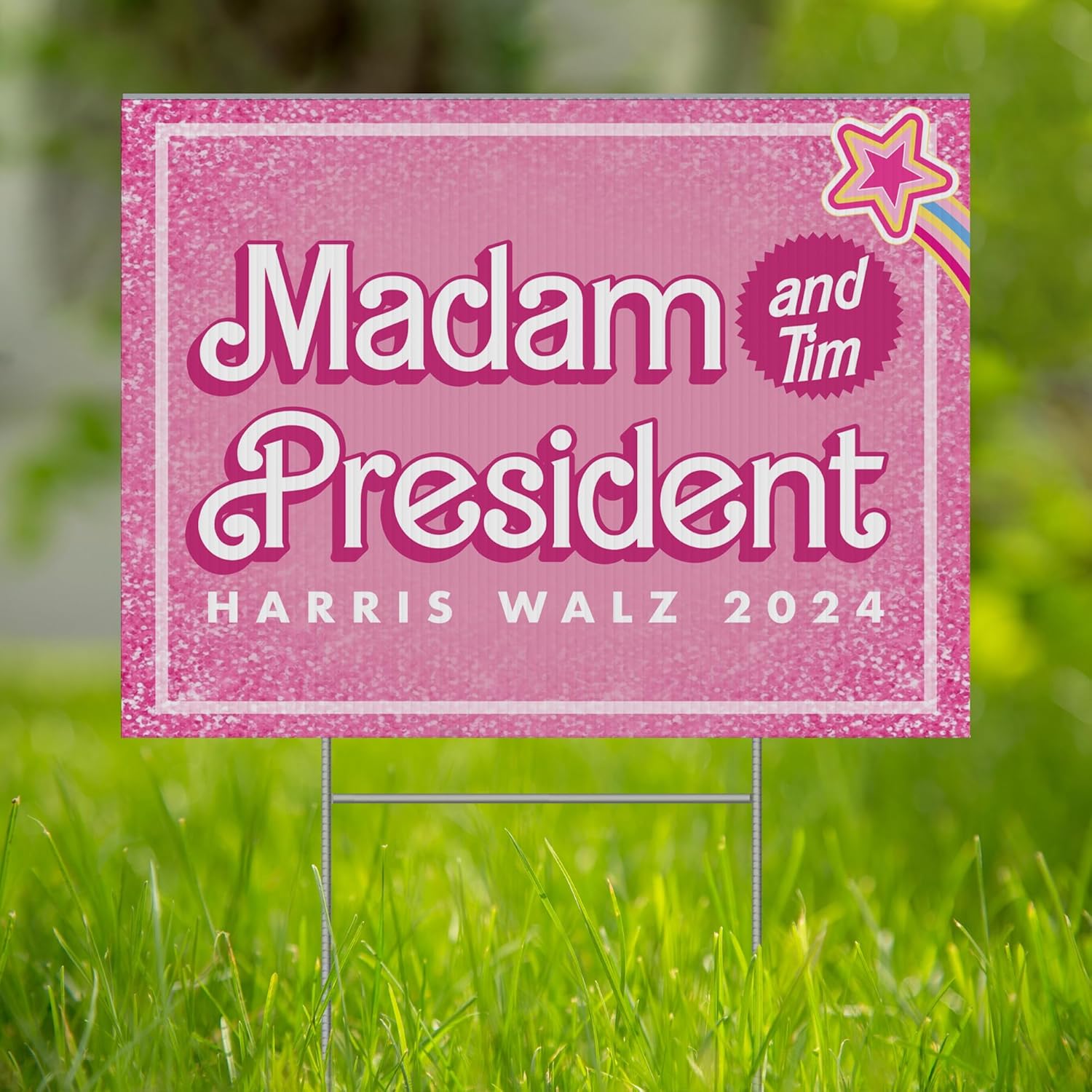 Kamala Harris and Tim Yard Sign with H Stake, Madame President Yard Sign Harris 2024 Yard Sign Election 2024 Yard Sign UV-Resistant Sign, Kamala Harris For President 2024 Election Sign