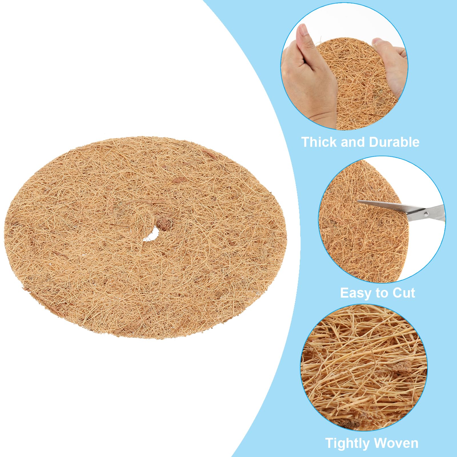 PATIKIL 14 Inch Coconut Fibers Mulch Ring, 10Pcs Coco Coir Tree Protector Mats Tree Disc Plant Cover Protection for Garden Landscaping - Image 3