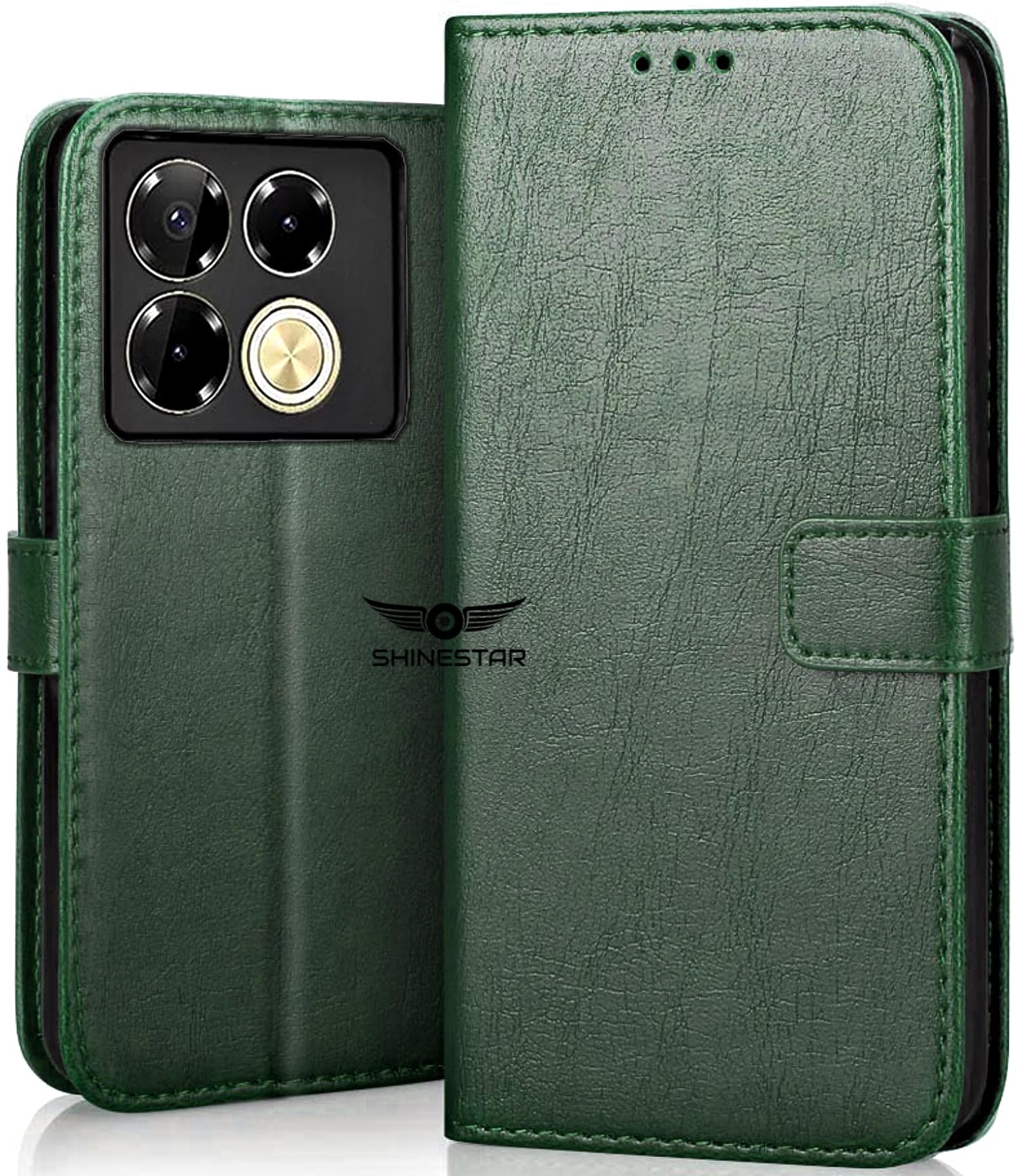 SHINESTAR Infinix Note 40 Pro 5G Flip Back Cover | PU Leather Flip Cover Wallet Case with TPU Silicone Case Back Cover for Infinix Note 40 Pro 5G - Unique Green (B0D2VD3KN9) Amazon Price History, Amazon Price Tracker