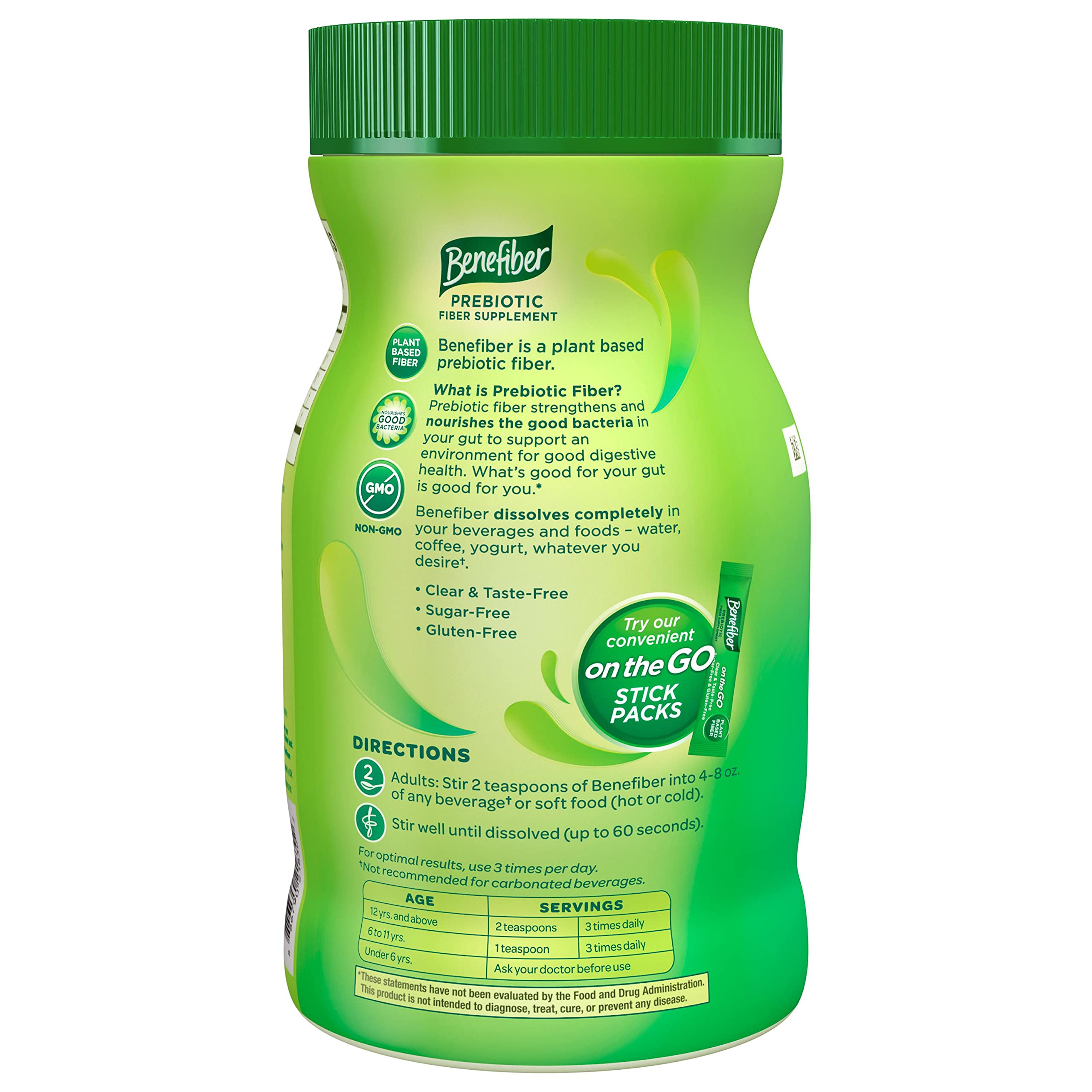 Benefiber Daily Prebiotic Fiber Supplement Powder for Digestive Health