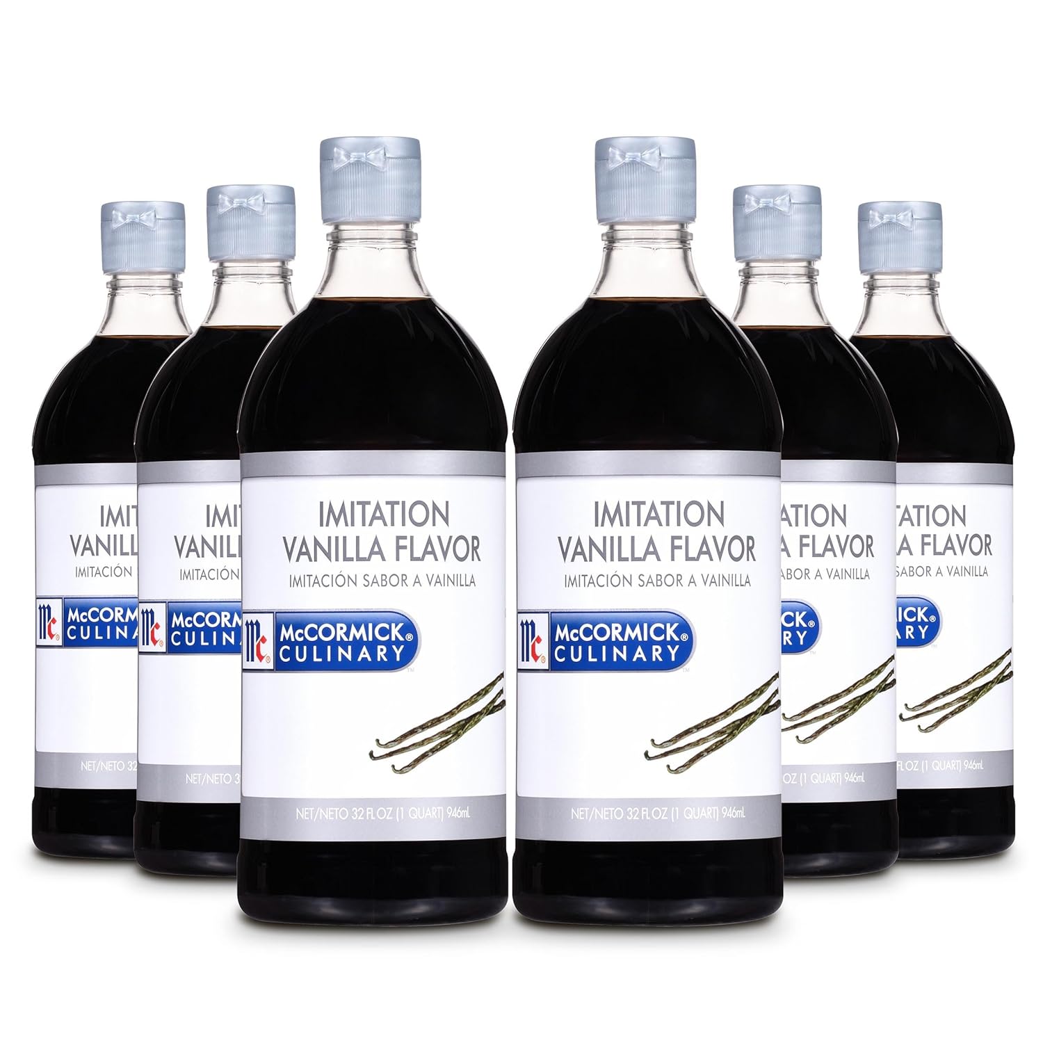 McCormick Culinary Imitation Vanilla Flavoring, 32 fl oz (Pack of 6) - Six 32 Fluid Ounce Bottles of Imitation Vanilla Extract for Baking, Best for Cakes, Frostings, Desserts and More