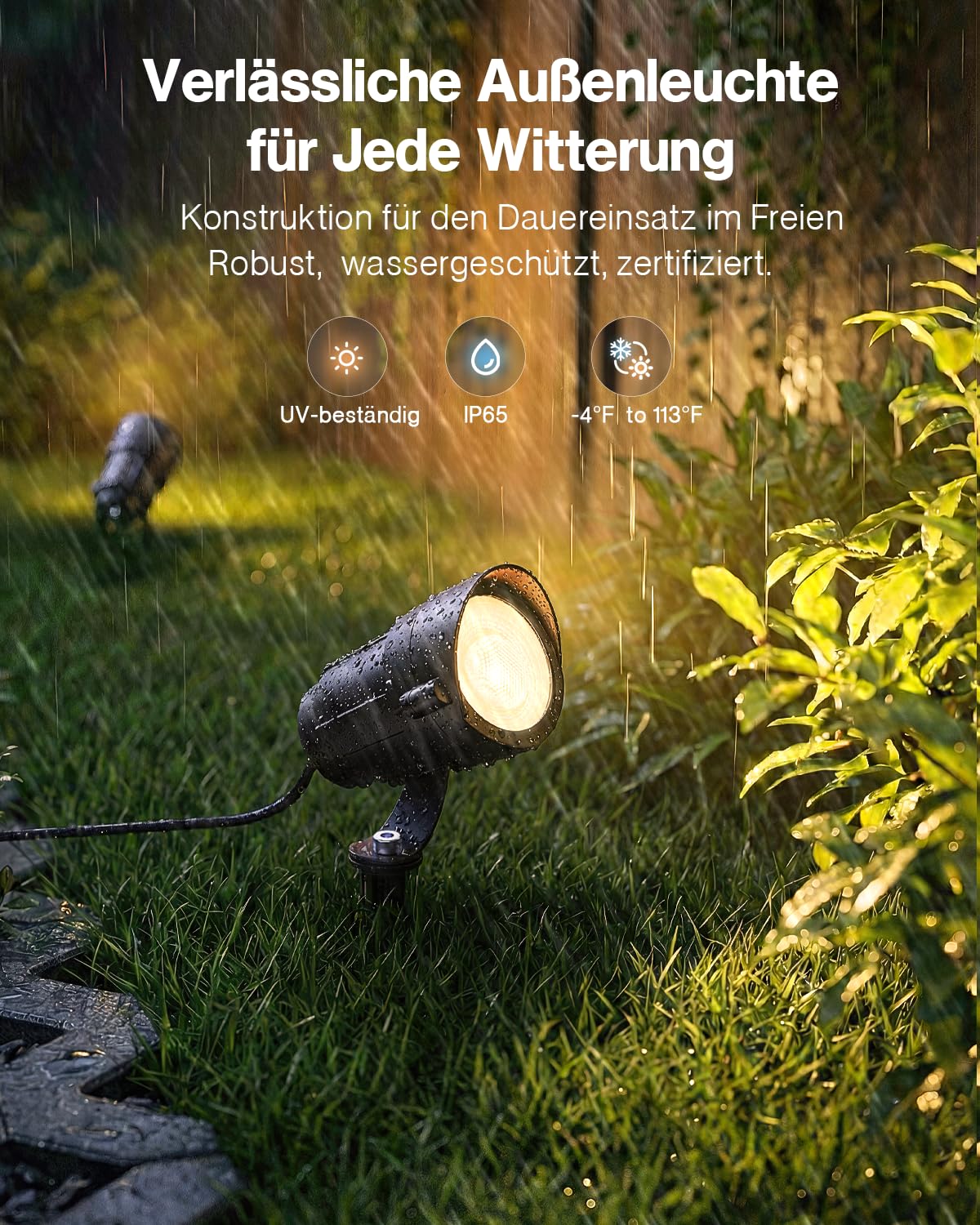 HIBOITEC 7W Gartenlampe für Draußen Strom, 4 Stück 2700K Warmweiß Gartenbeleuchtung mit Erdspieß 1,5 m Stecker, IP65 Wasserdichte Led Gartenstrahler für Hof, Gehweg, Garten, Terrasse, Wegen