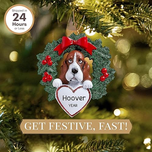 Miniatura 9 de Adorno de Chihuahua  Adorno personalizado para la primera Navidad de perro por razas 2023  Decoraciones de Navidad únicas con nombre de mascota