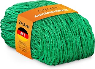 Anhängernetz 2x3 m Grün – Robustes Gepäcknetz für PKW-Anhänger – Feinmaschiges Sicherungsnetz mit Gummizug – Abdecknetz für Handwerker, BAU & Private Transporte