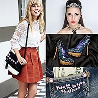 Vista 4 de Jollin Hot Fix - Diamantes de imitación de cristal con parte trasera plana, gemas de diamantes de imitación de 0.189 in (20 ss, 1440 unidades, rosa)