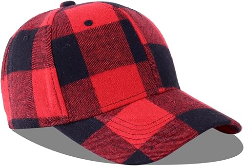 Panegy Gorra de béisbol con estampado a cuadros de algodón suave gorra de gorra con estampado a cuadros para hombres y mujeres