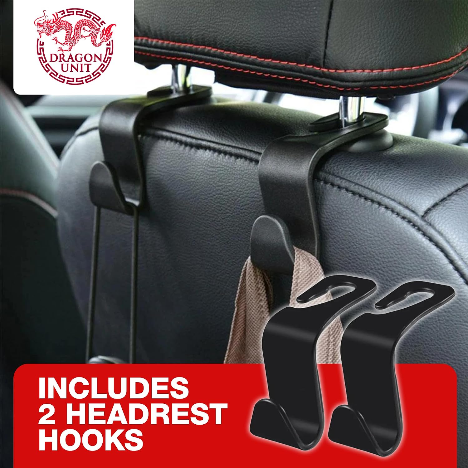 Front Seat Organizer for Laptop, Tablet, Car Accessories & Phone Storage Holder - Car Seat Organizer with Caddy Hanger for Vehicle Interior - Complete with Headrest Hooks