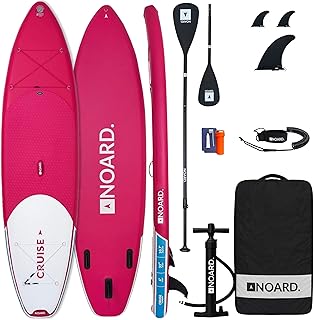 NOARD Stand-Up-Paddle-Board (SUP) aufblasbar – 326 cm Allround-Board für Anfänger und Fortgeschrittene – 140 kg Tragkraft – Komplett-Set mit Paddel, Pumpe, Rucksack, Leash