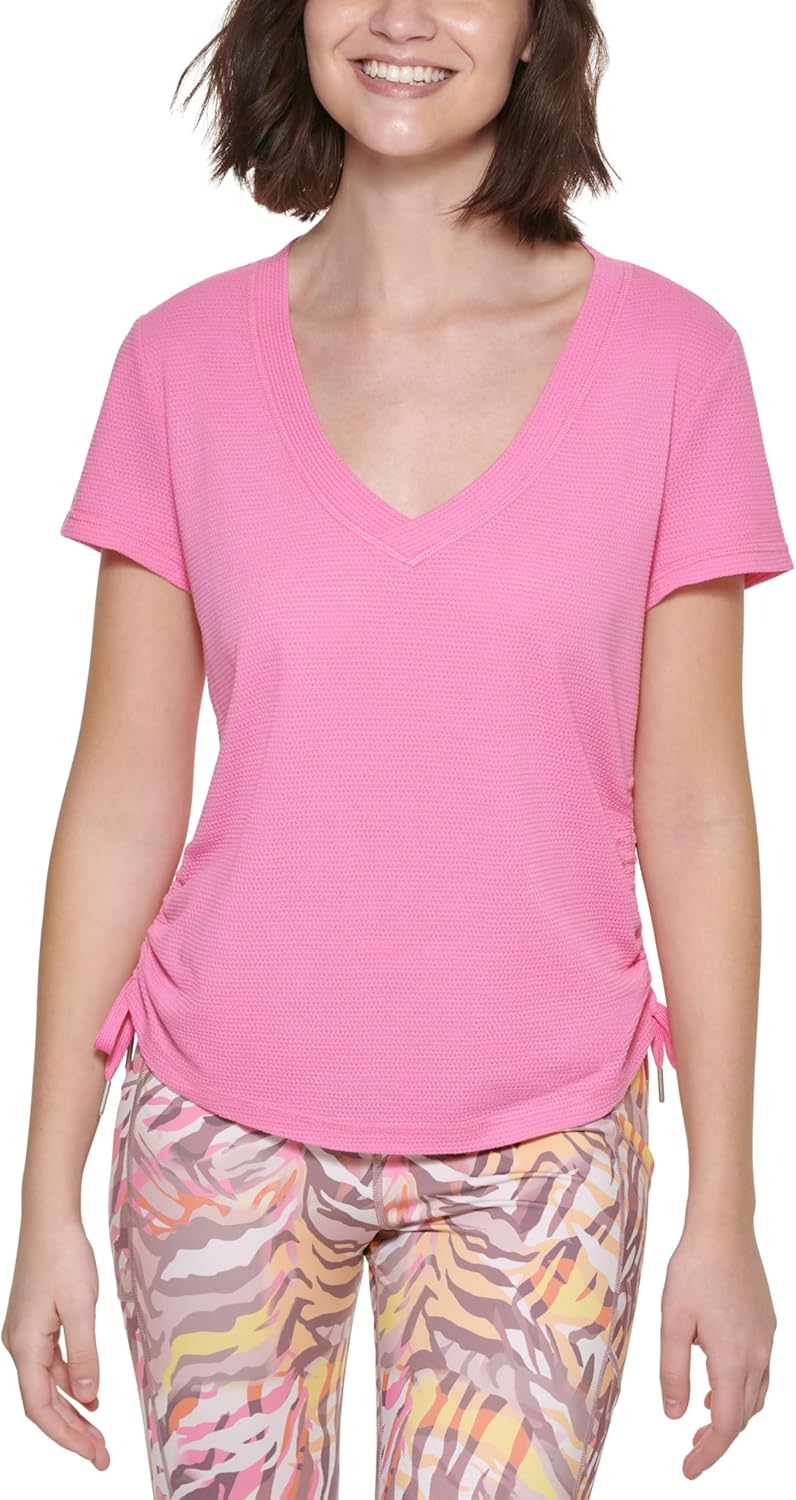 Calvin Klein Performance Womens Ruched Top Candy XL