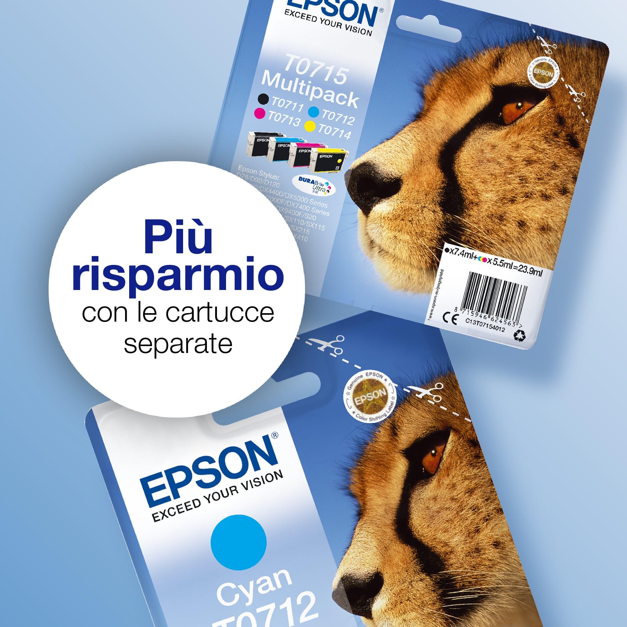Epson DURABrite Ultra Ink 2017 Cartucce Originali, Serie Multipack, 4 Colori T0715
