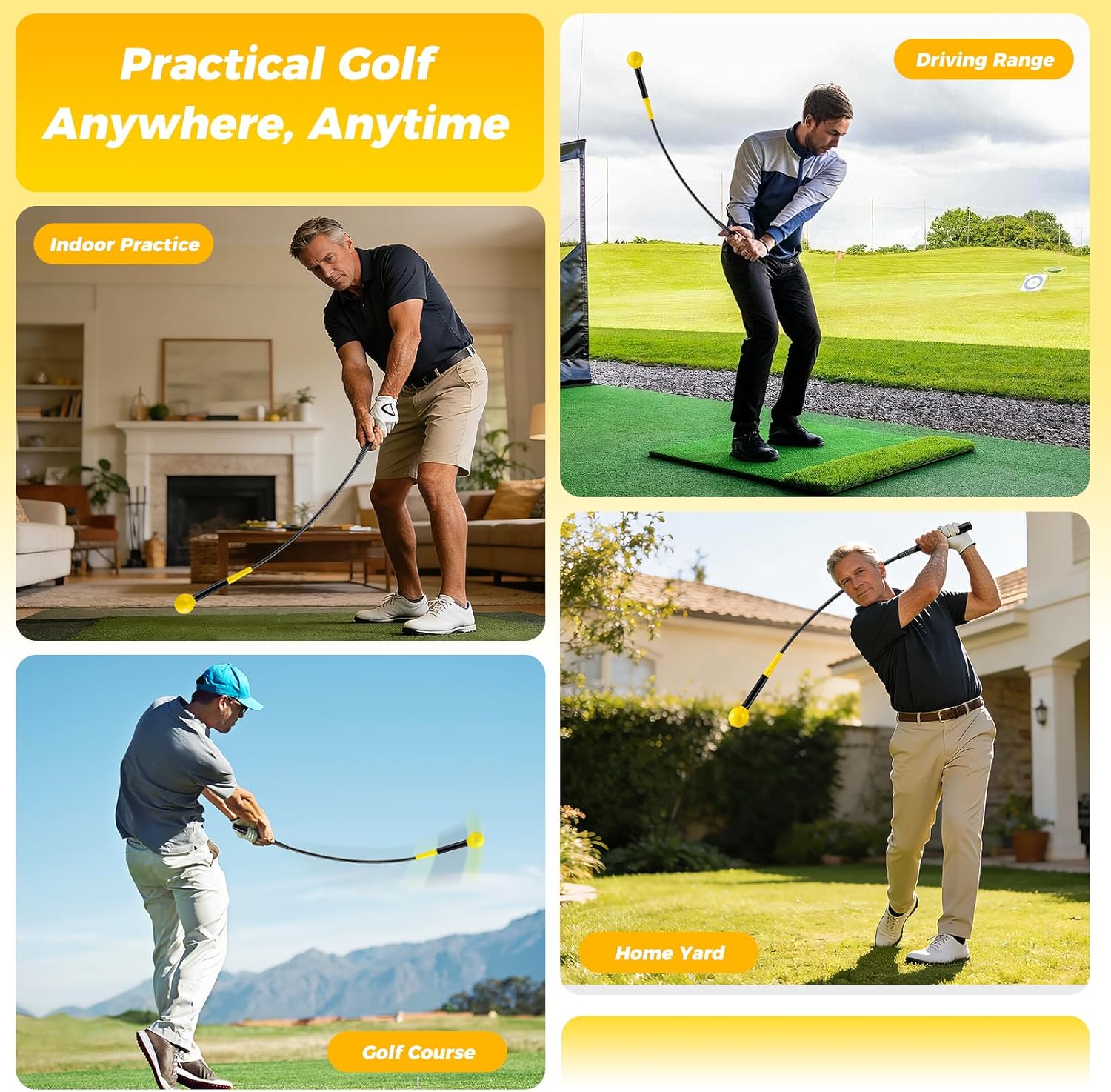 ULTIMATE Golf Swing Trainer, Heavy Warm Up Stick, Tempo Speed Flexibility Distance Balance Strength Training Aid, Right-Handed Ergonomic Golf Grip Trainer, Indoor & Outdoor Practice