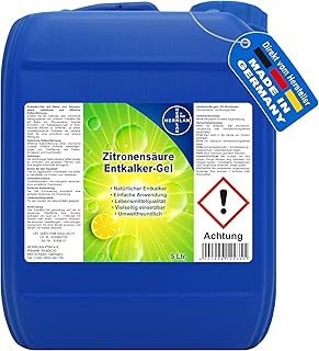Zitronensäure Entkalker-Gel - 5 Liter - Leistungsstarker Bio-Entkalker für Armaturen und Oberflächen I HERRLAN-Qualität I Made in Germany