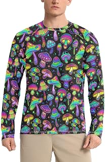 Men's Long Sleeve Rash Guard UPF 50+ UV Swim Shirts Sun Protection Fishing Hiking T-Shirt