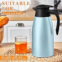Vista 5 de Norme 2 Piezas Jarra Térmica de Café Aislada de Acero Inoxidable Jarra de Café para Líquidos Calientes Olla al Vacío Crema Dispensadora con Cepillos