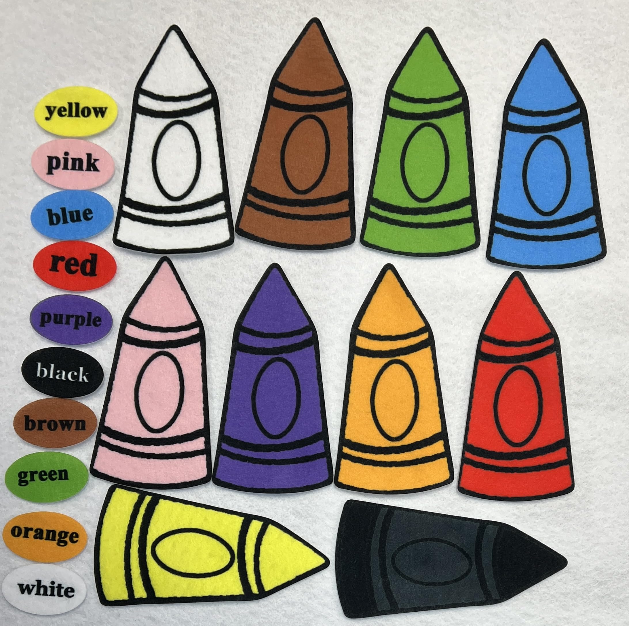 I Know My Colors Crayon Felt Flannel Board Story Colors 20 Pieces