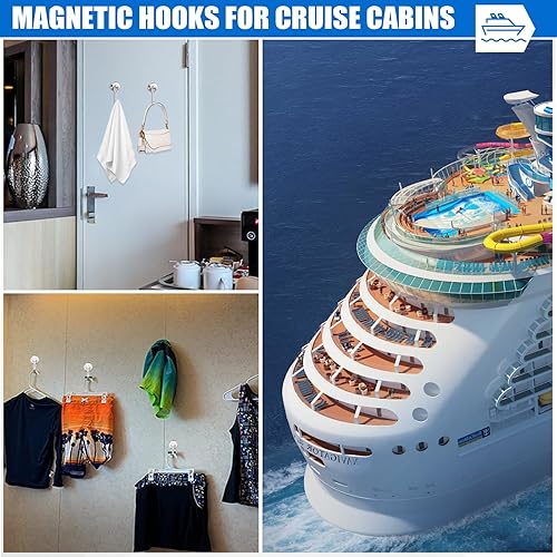 Miniatura 8 de LOVIMAG Stong - Gancho magnético, ganchos magnéticos giratorios de neodimio para refrigerador, imanes de 40 libras con ganchos para cabinas de